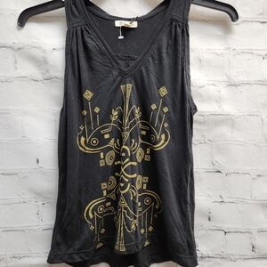 Raven + Lily black gold graphic tank small NWT soft light weight